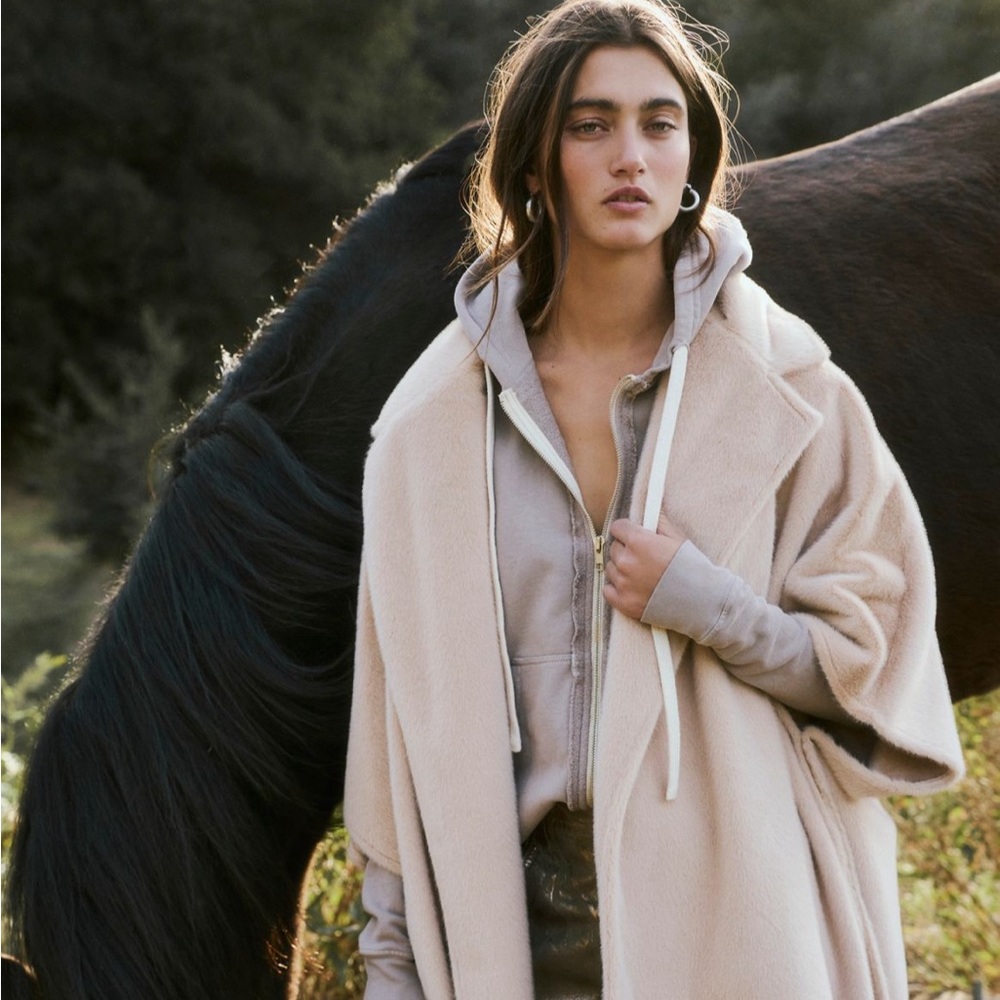 NWT Free People faux fur poncho